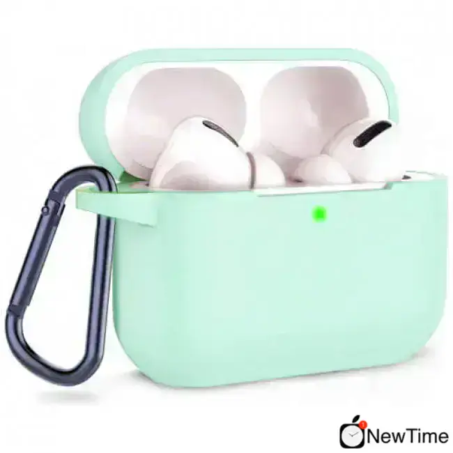 Blueo Liquid Silicone Case for Apple AirPods Pro with Carbine - Spearmint